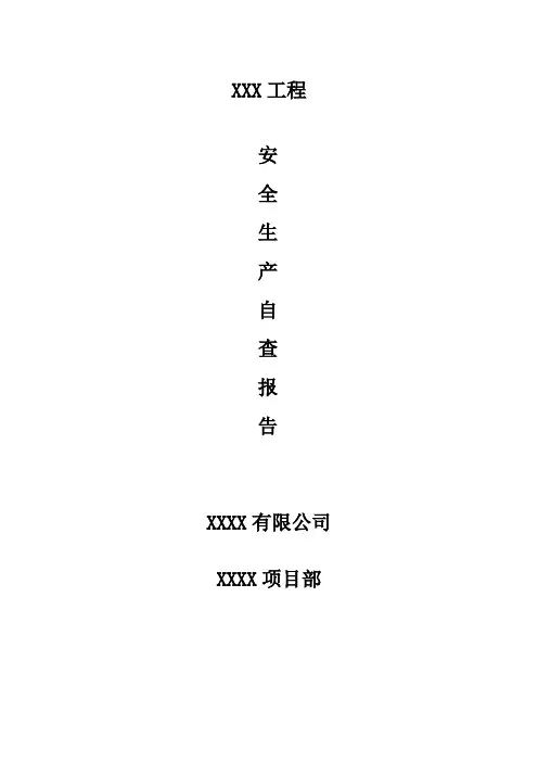 安全大检查自查报告