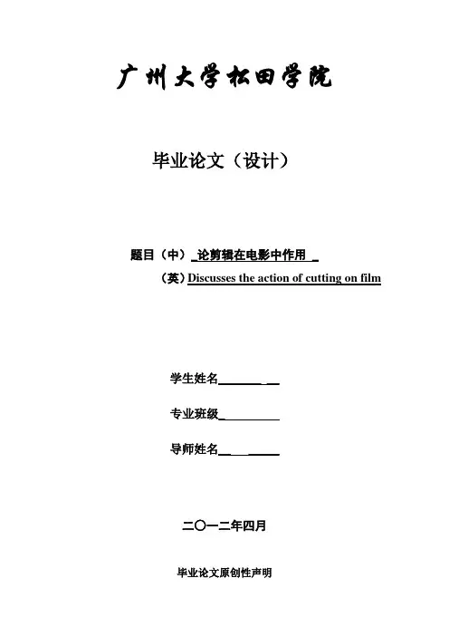影视剪辑论文初稿