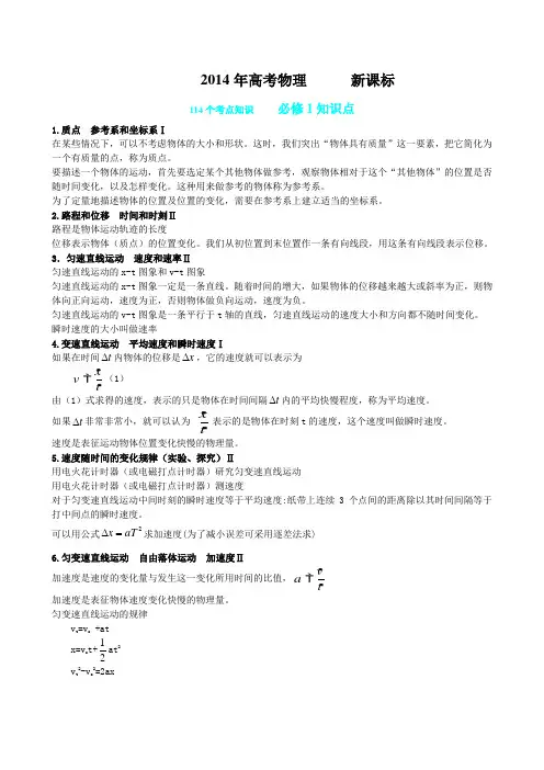 2014高中物理经典复习资料