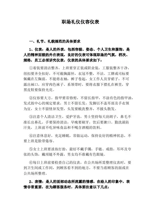 职场礼仪仪容仪表