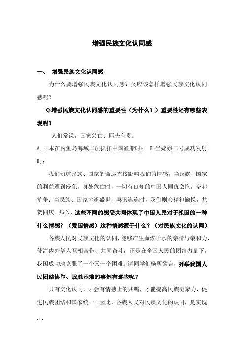 民族文化认同教案