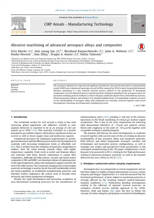 Abrasive machining of advanced aerospace alloys and composites--1-s2.0-S0007850615001432-main