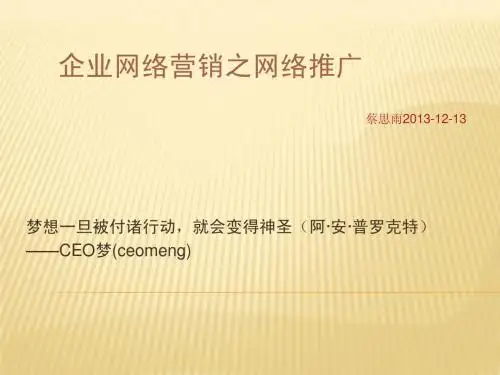 网络营销及网站推广