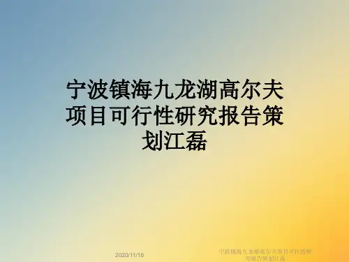 宁波镇海九龙湖高尔夫项目可行性研究报告策划江磊