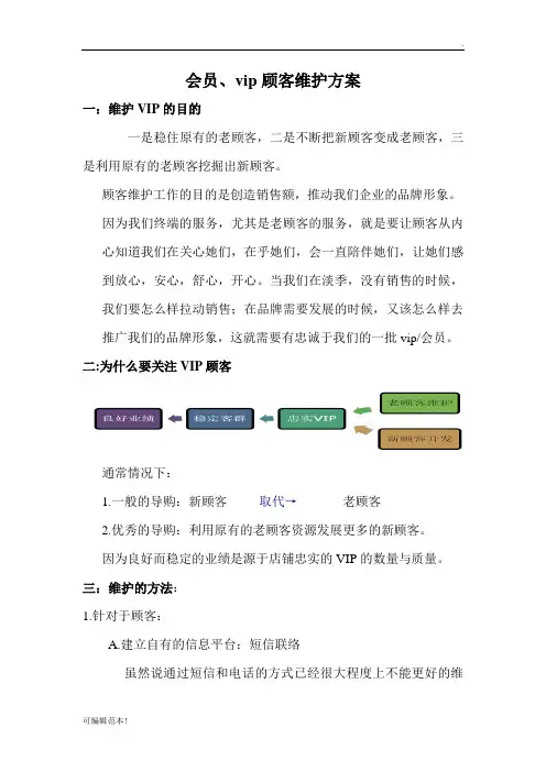 vip客户维护方案