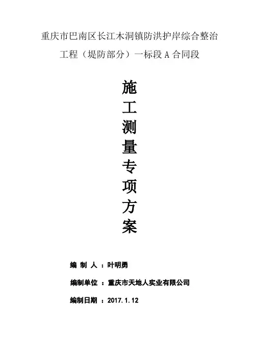 木洞堤防工程测量方案