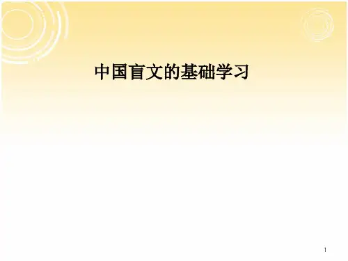 盲文-中国盲文的基础学习PPT幻灯片