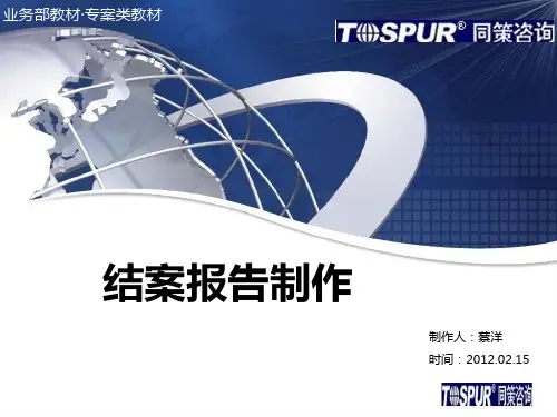 结案报告 PPT课件