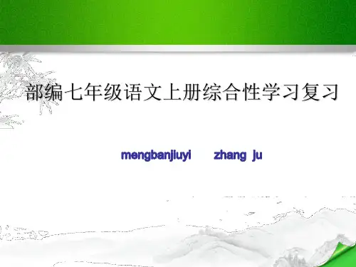 最新2019部编七年级语文上册综合性学习复习PPT