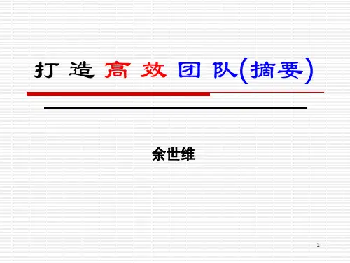 余世维经典讲义打造高效团队.pptx