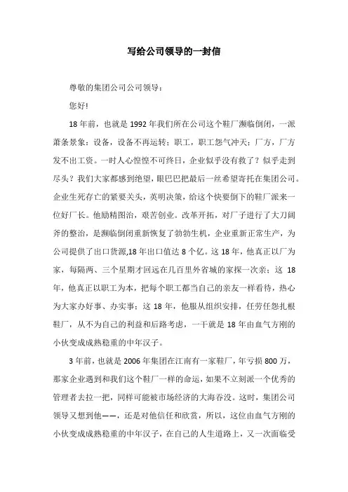 写给公司领导的一封信