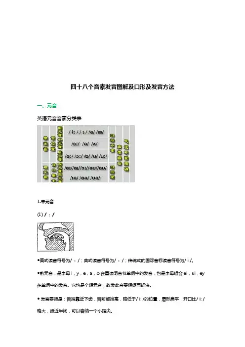 四十八个音标发音口型图解