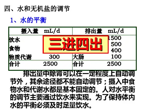 水和无机盐的调节 