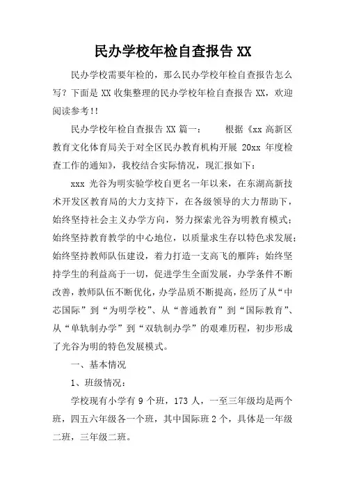 民办学校年检自查报告 4
