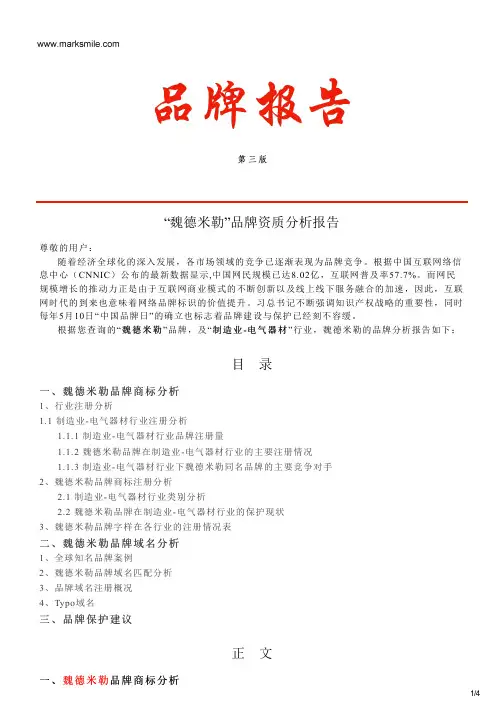 魏德米勒的品牌资质分析报告