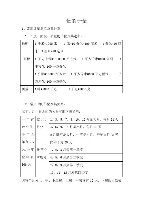 量的计量