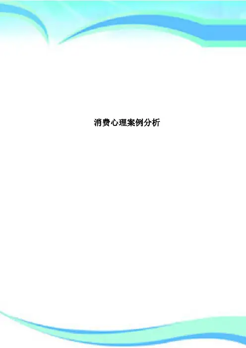消费心理案例研究分析