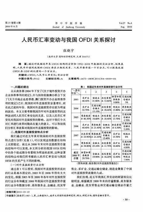 人民币汇率变动与我国OFDI关系探讨