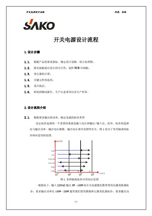 开关电源设计流程