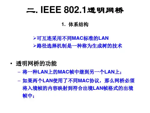 二. IEEE 802.1透明网桥 1. 体系结构