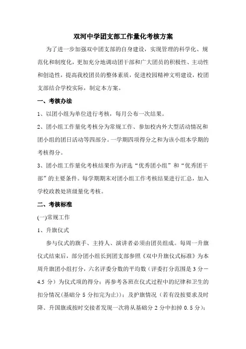 双中团委考核方案