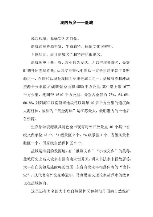 我的故乡——盐城