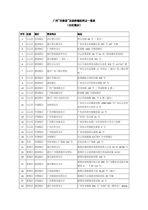 广州交费易一览表