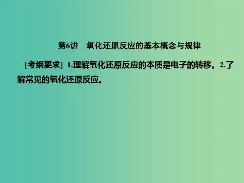 2019届高考历史一轮复习 第6讲 氧化还原反应的基本概念与规律课件 新人教版