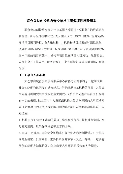 公益项项目风险预估与应对