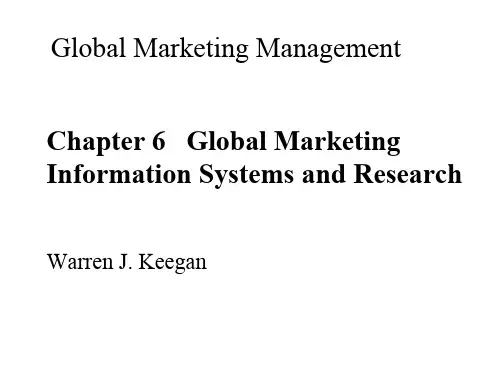 国际市场营销(双语)ch0632 Global marketing information sch