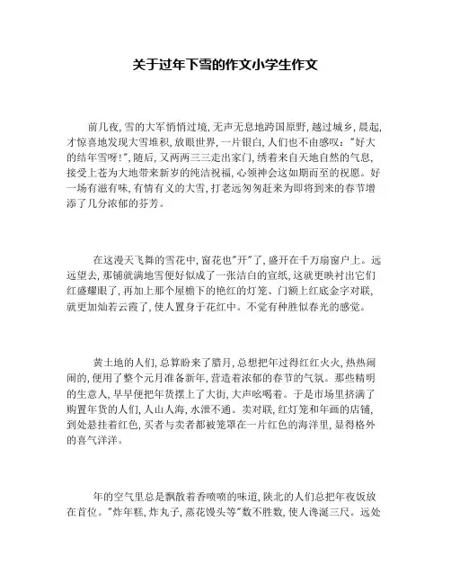 关于过年下雪的作文小学生作文