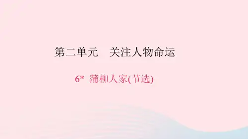 九年级语文下册第二单元6蒲柳人家(节选)习题课件新版新人教版
