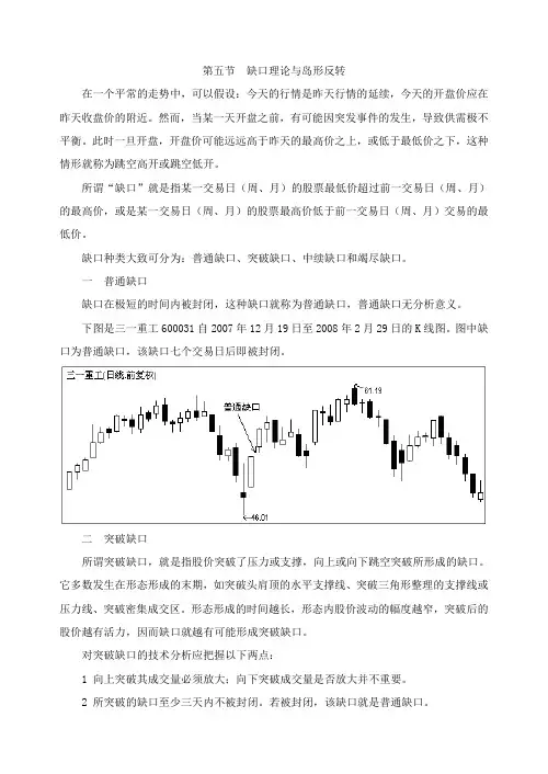 缺口理论与岛形反转