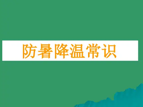 防暑降温常识精品PPT课件