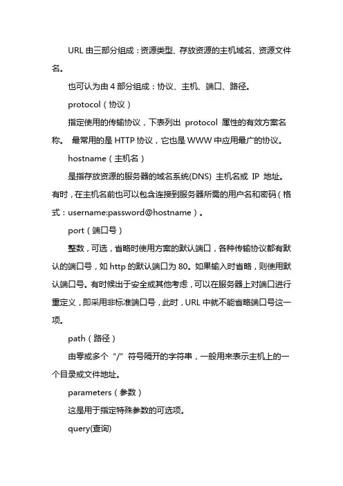 url的组成格式为