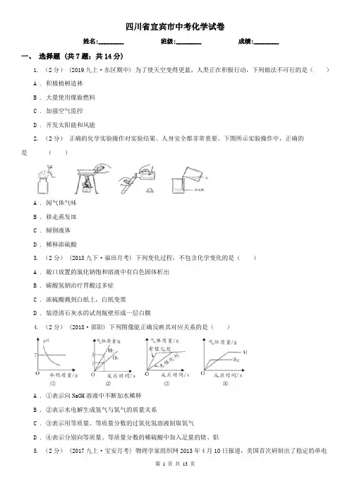 四川省宜宾市中考化学试卷