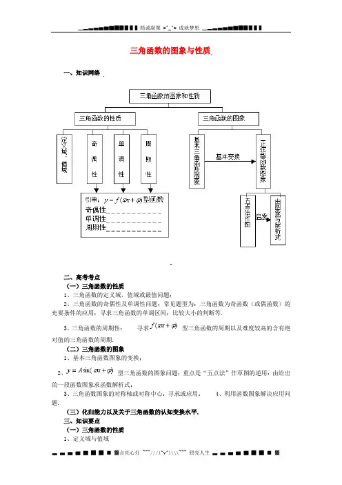 人教A版高中数学必修四 1.4《三角函数的图像与性质》教案4