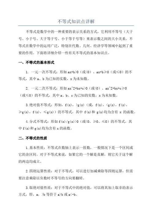 不等式知识点详解