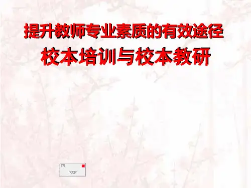校本培训与校本教研课件PPT(共 33张)