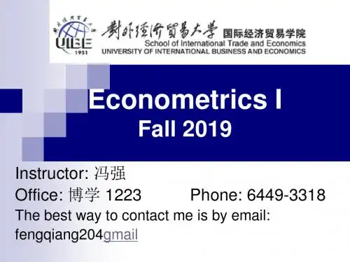 硕士计量101IntroductiontoEconometrics
