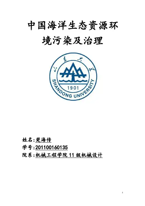 中国海洋生态资源环境污染及治理