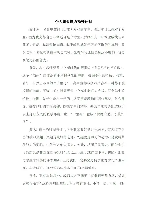 个人职业能力提升计划 2