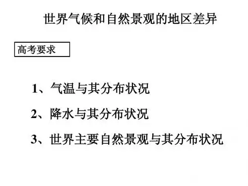 世界气候和自然景观的地区差异