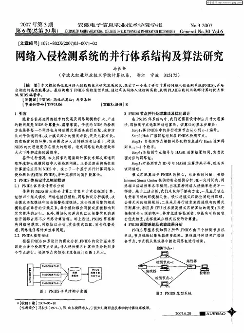 网络入侵检测系统的并行体系结构及算法研究