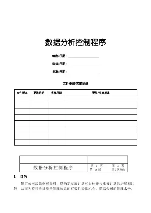 数据分析控制程序