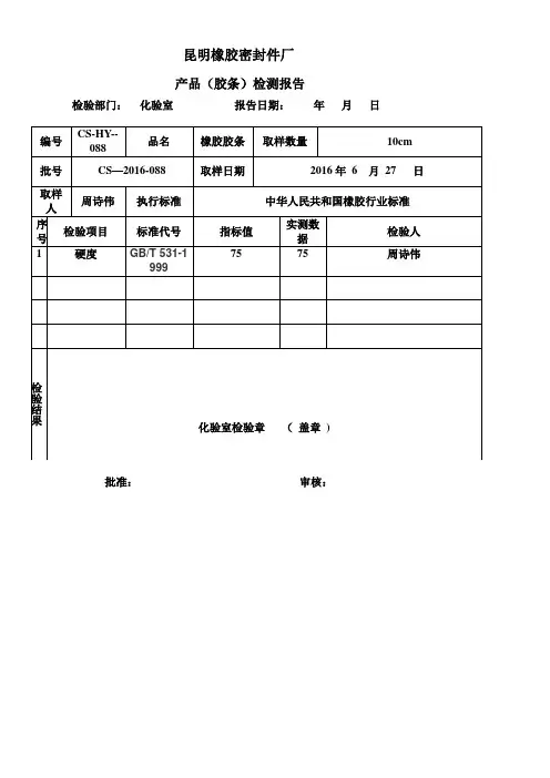 产品质量检测报告(样板)