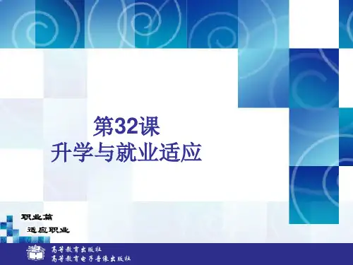 中职心理健康高教版课件：第32课升学与就业适应.ppt