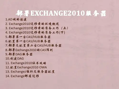 部署Exchange2010服务器