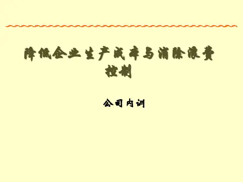 降低企业生产成本与消除浪费控制培训课件.pptx