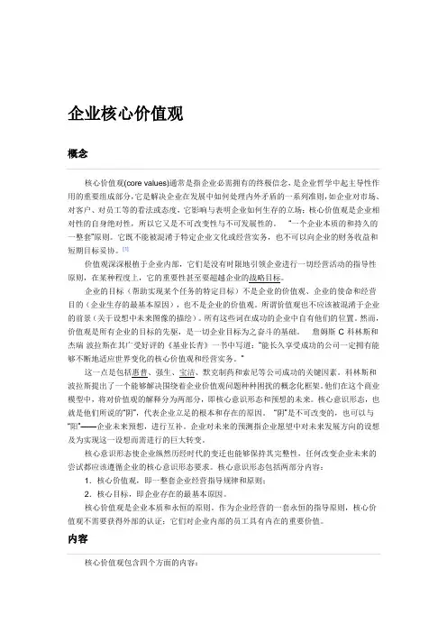 企业核心价值观